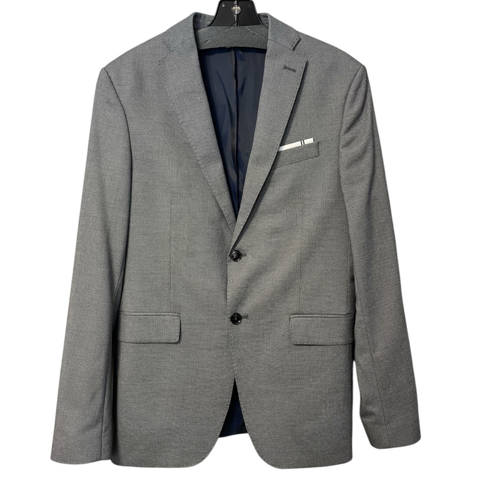 Zara Man Navy Blue Two Button Blazer
